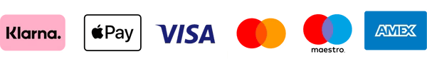 Klarna, Apple Pay, Visa, Mastercard, Maestro och American Express
